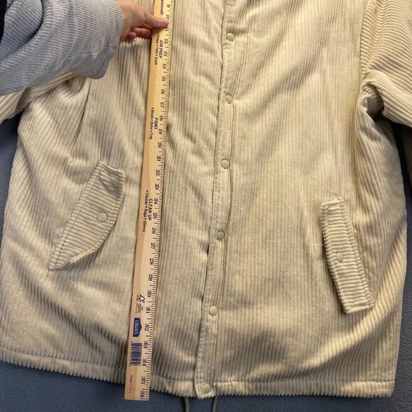 Collusion Men's Cotton Snap Button Front Beige Corduroy Jacket Coat Size 3XL - Picture 5 of 13